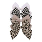 4 PCS Sailor Bow Hair Clips for Kids Girls Women Linen cotton Hair Bow Alligator Clips Baby Toddler Girl Mom Hair Accessories (Leopard/Beige)