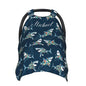 Personalized Baby Car Seat Canopy for Babies with Name, Custom Cute Shark Stroller Car Seat Covers for Boys Girls, Nursing Carseat Cover for Breastfeeding, Car Seat Canopies for Infant Newborn