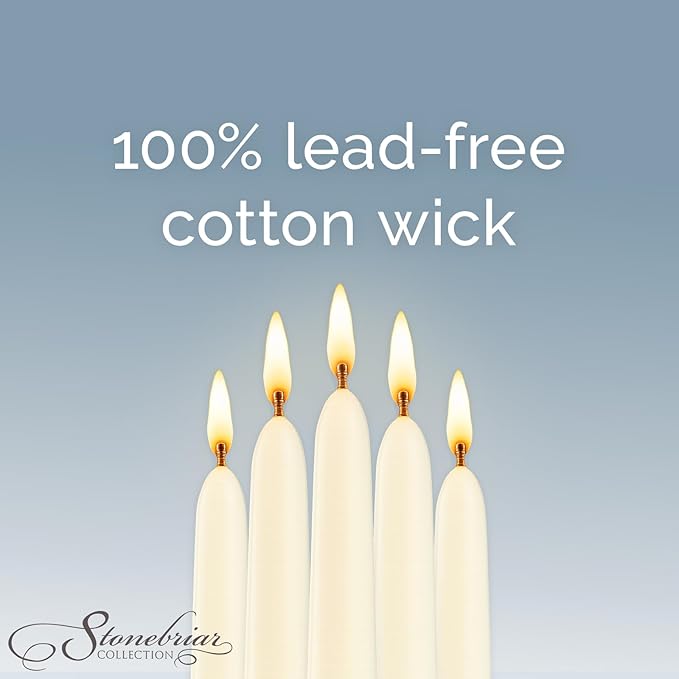 Stonebriar Tall 10" Ivory Unscented 10 Pack Taper Candles