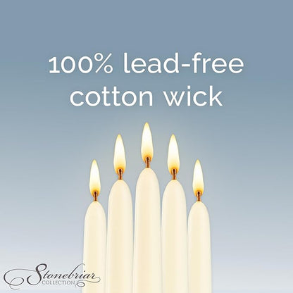 Stonebriar Tall 10" Ivory Unscented 10 Pack Taper Candles