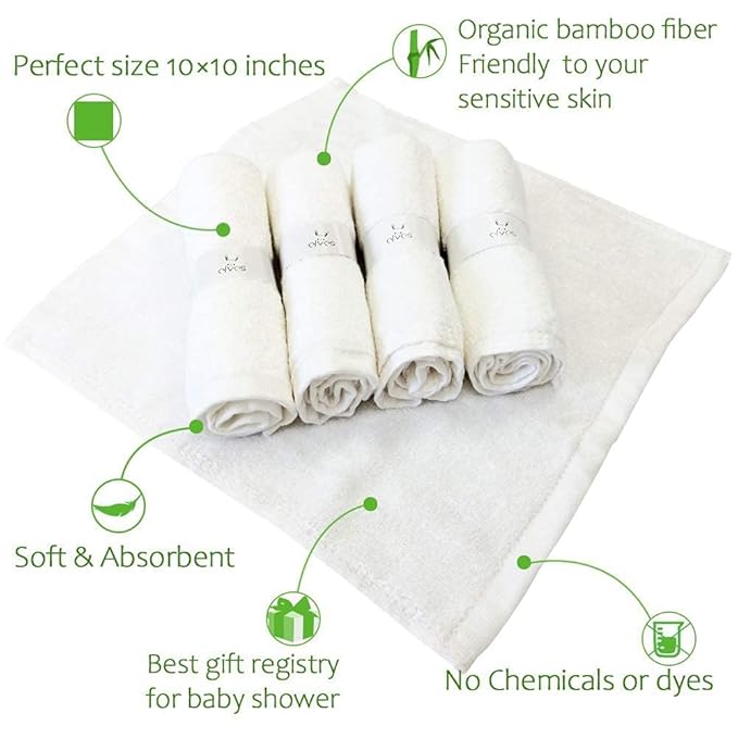 elves Baby washcloth, Soft orgainc Bamboo Viscose Wash Cloth, Small washcloth for Baby & Newborn, Baby Bath Essentials, face Towel, face clohts for Baby (Rainbow_boy)