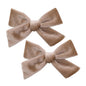 Vintage Velvet Bow Hair Clips for Baby Girl Kids Women Fall Velvet Christmas Hair Bows Barrettes Accessories (2 pcs Tan)