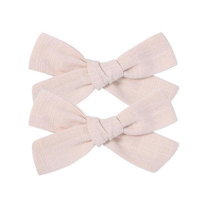 3.2 Inch Linen Baby Girl Hair Clips, Hair Bows for Toddler Kids, Alligator Clip Hair Accessories for Babies, Light Brown