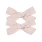 3.2 Inch Linen Baby Girl Hair Clips, Hair Bows for Toddler Kids, Alligator Clip Hair Accessories for Babies, Light Brown