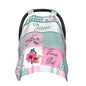 Personalized Baby Car Seat Canopy for Babies with Name, Custom Car Seat Covers for Girls, Floral Farm Nursing Breastfeeding Stroller Cover Infant Carseat Canopies for Newborn