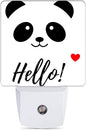 Hello Panda Night Light, Smile Animal Night Lights Plug into Wall Decor for Bedroom, Bathroom, Hallway, Kitchen, Dusk to Dawn Sensor Nightlights for Women Men Room Gifts