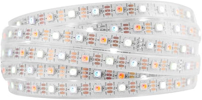 BTF-LIGHTING RGBW RGB+Warm White SK6812 (Similar WS2812B) 4 Colors in 1 LED Strip Individually Addressable 16.4ft 60Pixel/m 300LED Light Dream Color IP67 DC5V White PCB (No Adapter or Controller)