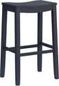 Hillsdale Fiddler Wood Backless Bar Height Stool with Saddle-Style Seat, Navy