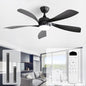 Sofucor 52 Inch Ceiling Fans with Lights and Remote, Outdoor Ceiling Fan with Light 6-Speed 3 CCT 3-Timer, Black Low Profile Ceiling Fan 5 Blade Reversible DC Motor for Living Room Bedroom Patio