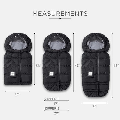 7AM Enfant Stroller Blanket 212 - Adjustable Baby Car Seat Zipped Blanket for Babies Winter, Unisex Multi Purpose Fleece Lined Warm Hooded Toddler Footmuff Water Repellent | (6M - 4T)