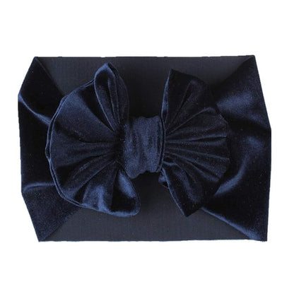 SuperiMan Wide Band Velvet Headband for Baby,Toddler Girls Bows Turban Head Wrap Hair Bands Photography Props Hairband (Navy+Wine Red+Black+Gray+Pink)