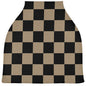 Retro Black Checkered Baby Car Seat Covers Geometric Square Plaid Carseat Canopy Soft Infant Stroller Cover Nursing Breastfeeding Covers for Girls Boys Newborn Fit Summer Spring Autumn