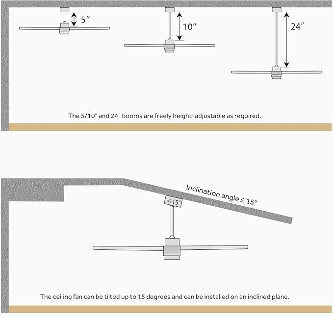 Sofucor Ceiling Fan without Lights, 60 Inch Low Profile Flush Mount Mordern Wood Ceiling Fan with Remote for Indoor Farmhouse Bedroom Living Room Outdoor Patio Porch, Reversible DC Motor, Noiseless