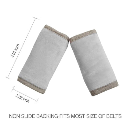 Car Seat Strap Covers for Baby Kids, Seat Belt Covers Strap Pads Cushion for boy Girl, Protect Neck and Shoulder rubbing, Anti-Slip Design, Universal for Stroller/Carrier/Pushchair Grey