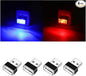 Ziciner 4 PCS USB LED Car Interior Atmosphere Lamp, Portable Mini LED Night Light, Plug-in USB Interface Trunk Ambient Lighting Kit, Universal Interior Accessorie (Red, Blue)