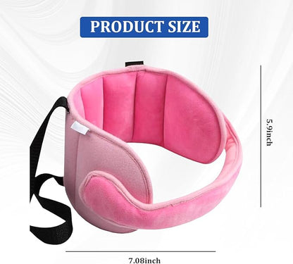 Car Seat Head Support, Soft Comfortable Adjustable Seat Neck Relief Support Band for Sleeping Kids, Automotive Headrest Holder Strap for Toddler Children Infant, Universal Fit (Pink)
