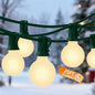 G40 Christmas Lights 25Ft Frosted Christmas Lights with 27 Edison Incandescent Round Bulbs,Connectable Xmas Globe Light for Indoor/Outdoor Tree Holiday Party Garden Decor,Green Wire