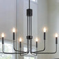 ETONIMERR 28.15'' Black Dining Room Chandelier, 6 Light Modern Farmhouse Chandelier, Rustic Industrial Hanging Light for Kitchen Island livng Room Bedroom Entryway Foyer