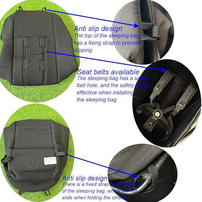 Stroller accessories winter footmuff compatible with Bugaboo Butterfly stroller, warm Socks for Bugaboo Bee stroller, rainproof fabric (Black)