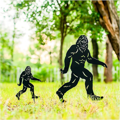 15.8 inch Bigfoot Outdoor Decor Metal Big Foot Sasquatch Gifts for Men Women Dad Bigfoot Silhouette Statues for Garden, Outside, Yard Art, Patio, Yard Display, Forests, Lawn Decorations