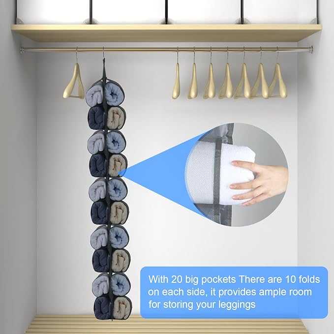 Legging Organizer for Closet Hanging, Hanging Legging Organizer, Legging