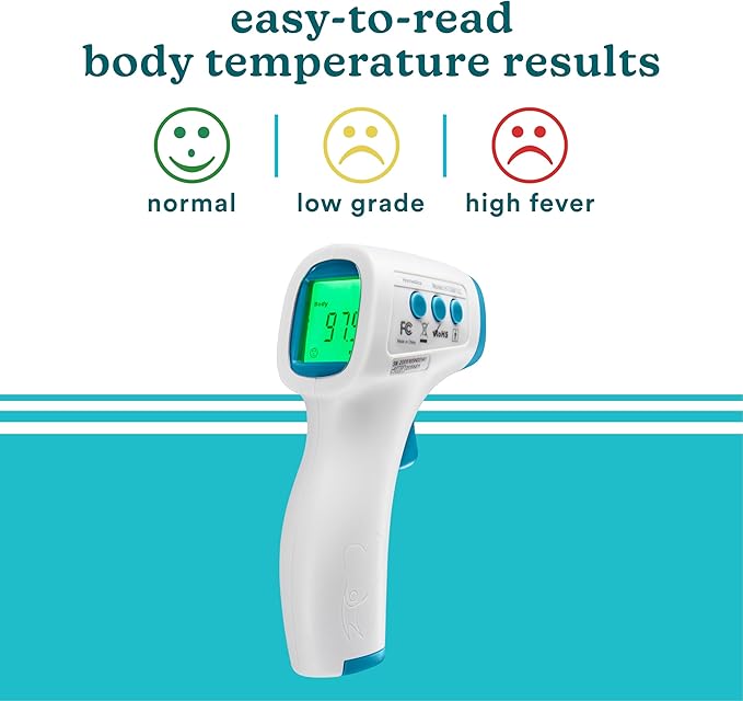 HoMedics Non-Contact Infrared Forehead Thermometer, Clinically Proven Fast Accurate Results, High-Fever Alert with 4-in-1 Readings