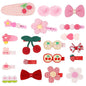 Hair Clips for Girls 20 Pcs Assorted Barrettes for Kids Cheery Bows Heart Pink Red Cute Hair Accessories for Little Girls Teens Toddlers Child Kids Gifts