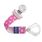 Chicco Two-in-One Pacifier Clip with Loop & Ring Attachment, Loop for Teethers and Small Toys, Ring Included for Knob-Style Pacifiers, Secure Clasp is Gentle on Clothing, One-Piece Design, Pink