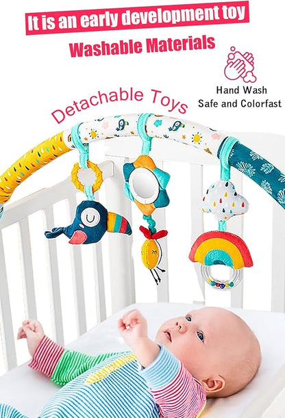 Pau1Hami1ton Baby Stroller Arch Toys, Car Seat Toys,Bouncer Toy Bar/Mobile for Bassinet,Adjustable Baby Hanging Toys Fit for Crib Bed,Stroller,Car Seat.S-19(Bee)