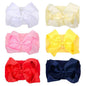6 Pcs Baby Girls Headband Bows, Soft Nylon Hairbands Cute Big Bow Super Elastic Headband For Baby Girls Newborn Infant Toddlers (6Pcs Warm Color, Large)