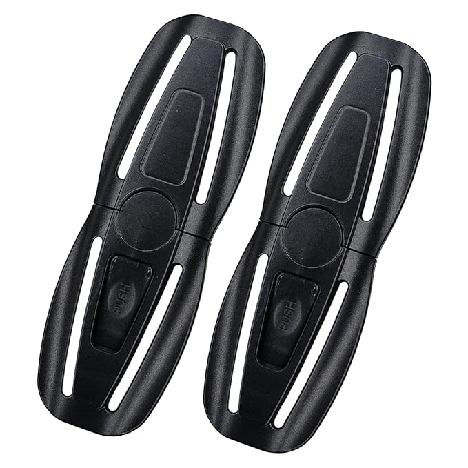 2 Pack Universal Child Seat Chest Harness Buckle,Seat Chest Harness Clip Buckle Lock Stroller Chest Replacement for Kids Trend,Adjustable Guard(Black)