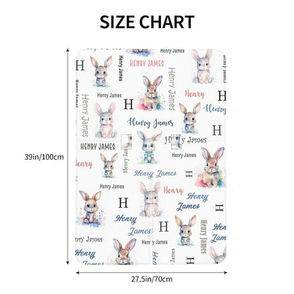 Personalized Winter Baby Car Seat Cover with Name Rabbit Winter Car Seat Cover for Baby Seat or Stroller Custom Infant Car Seat Covers Bunny Minky Blankets Nursing Cover Breastfeeding Scarf