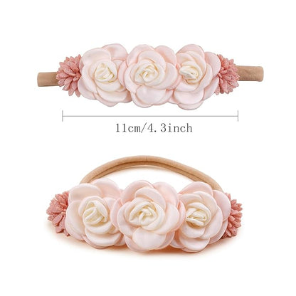 New Model Baby Girl Nylon Headbands Nylon Flower Elastic Hairbands 3pcs Hair Accessories Gift for Newborn Infant Toddlers (BF-Z56)