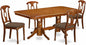 East West Furniture NANA5-SBR-C 5 Piece Dining Room Furniture Set Includes a Rectangle Wooden Table with Butterfly Leaf and 4 Linen Fabric Kitchen Dining Chairs, 40x78 Inch, Saddle Brown