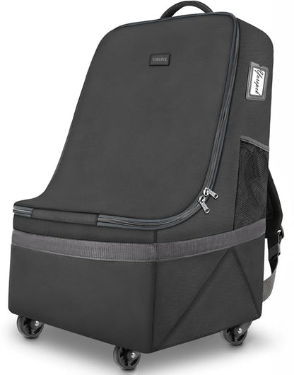 YOREPEK Car Seat Travel Bag with Wheels, Padded Car Seat Backpack, Large Carseat Travel Bag for Airplane, Gate Check Bag, Car Seat Travel Cover with Shoulder Strap, Car Seat Carrier for Airport