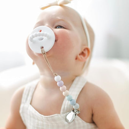 Ryan & Rose Pacifier Clip Georgia - Silicone Pacifier Clip Baby boy Baby Girl Binky paci Clip Baby Pacifier Holder binkie Clip Binky Clips Newborn Baby Care Baby Pacifier Clip (Grace)