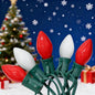 25FT C7 LED Christmas Lights Outdoor, Vintage Red and White Christmas String Lights with 27 Bulbs (2 Spare), UL Listed Waterproof Plug-in Patio Lights for Tree Yard Party Xmas Decoration