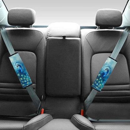 Animal Peacocks Seat Belt Cover Pad 2 Pack Auto Seat Shoulder Protector Belt Cover Pad for Women Animal Auto Seat Belt Cushion Pads Universal Shoulder Strap Pad Vehicle Seatbelt Cover