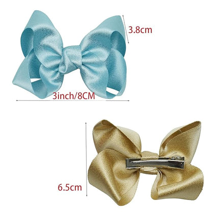 3 Inch Baby Girl Hair Bows Clips Hairpin Headwear Little Teen Toddler Girls Kids Teens Toddlers Hair Accessories - Set of 2 (Deep Purple)