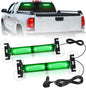 Nilight 40LED Green Emergency Strobe Traffic Advisor Light Bar with Suction Cups Dash Safety Warning Hazard Flashing Lights Interior Front/Rear Windshield for Trucks Construction Vehicles