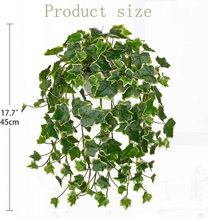 Hollyone Fake Hanging Plants with Pots, Artificial Potted Ivy Vine Faux Ivy Leaves Hanging Greenery Plants for for Home Ceiling Bedroom Living Room Garden Front Porch Table Shelf Wall Decoration