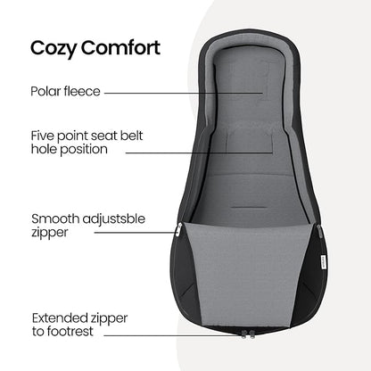 Mompush Stroller Footmuff & Cover for Winter | All-Season Universal Bunting Bag for Baby, Weatherproof with Fleece Lining & Smart Shoe Shield