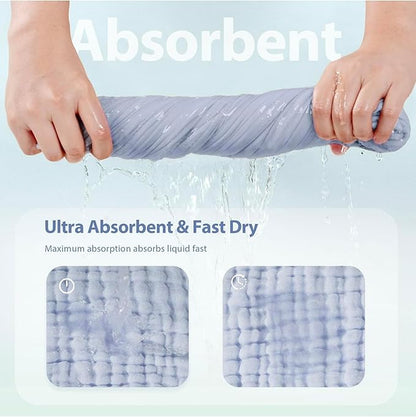 Hooded Baby Towels – Pack of 2 | 100% Muslin Cotton 35x35 in Larger for Better Comfort | Soft & Absorbent Newborn Bath Towel | Large Baby Hooded Towels for Boys & Girls | Baby Shower | Better Quality