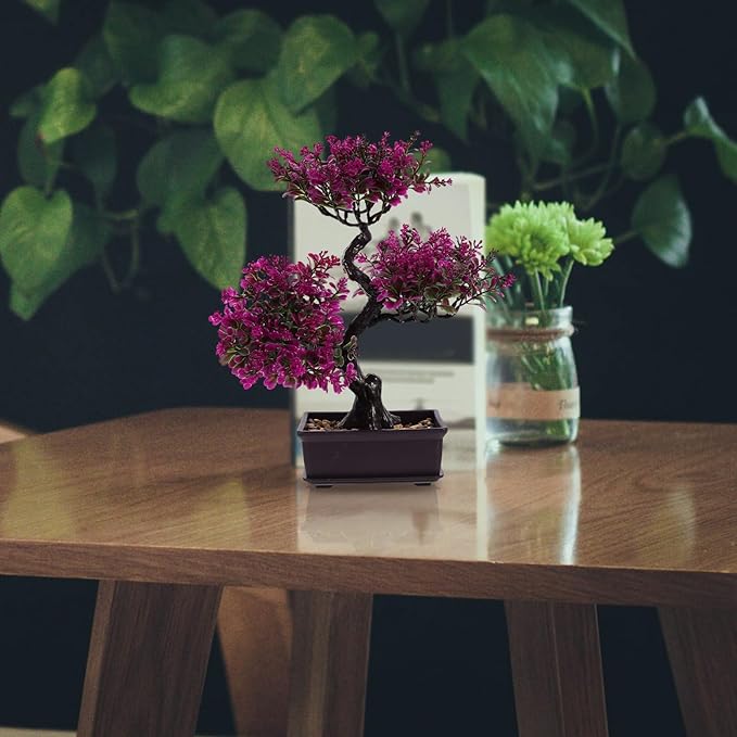 Cabilock Artificial Bonsai Tree, Small Fake Potted Bonsai Plants Decoration, Simulation Faux Greenery Plants Decor, Desktop Realistic Welcoming Pine Ornament for Home Office Entryway Chests Decor