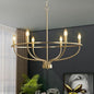 Gold Chandelier, 6 Light Gold Chandelier Light Fixture for Dining Room Chandelier Candle Lighting for Entryway Kitchen Bedroom Living Room 29in Mid Century Chandeliers