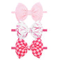 YanJie 3PCS 4.5’’ Breast Cancer Awareness Bows for Baby Girls Pink Headbands Checkered Headband Cancer Awareness Items Hair Accessories for Newborns