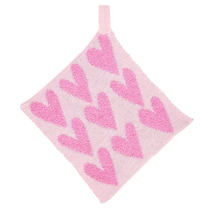 Stephan Baby Plush Blankets - Soft Absorbent Blankie with Paci-Clip for Pacifiers and Teething Toys, 9" Square, Hearts