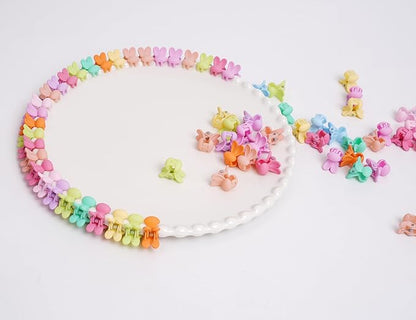 50 Pcs Colorful Mini Hair Claw Small Hair Clips Clamps Hair Accessories for Baby Girl Decorative Bun Tiny Hair Clips (Set-D)