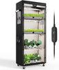 Bstrip Indoor Greenhouse with Grow Light, 4 Tier Plant Shelf with Oxford Fabric Grow Tent & Timer for Indoor Plant , Mini Greenhouse for Spring Seed Starting, Vegetables, Plant Growth, 23.6"x13.8"x59"