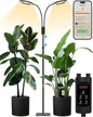 GLOWRIUM Smart Grow Lights for Indoor Plants, 48W Full Spectrum Plant Lights with Bluetooth App, Adjustable Height 47-70.9", Auto Timer, Indoor Plant Lamp for Large Tall Plants（Black 48W）